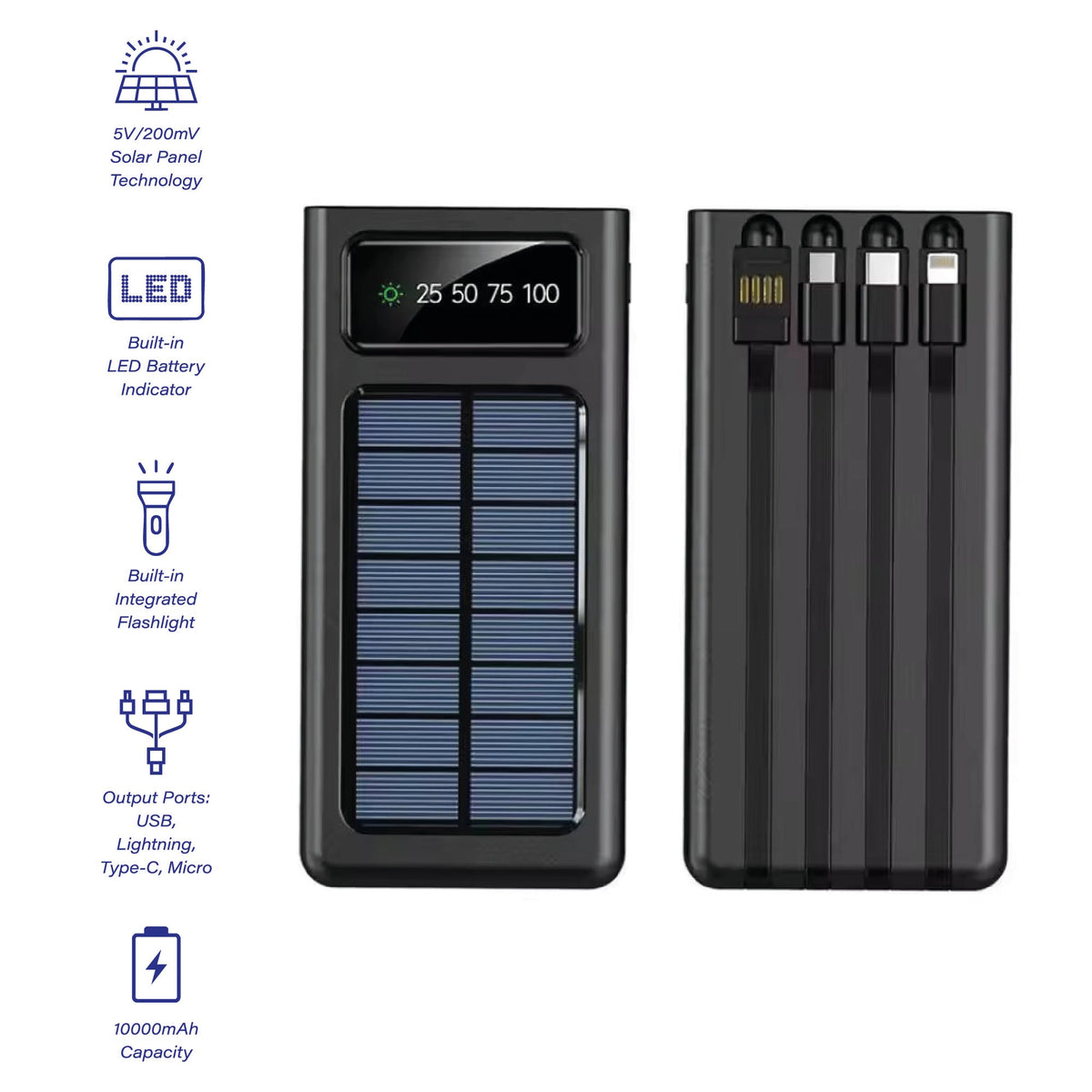 LED Portable Solarsync Power Bank