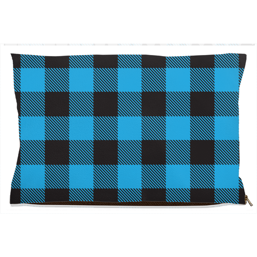 Buffalo Plaid Blue Dog Bed