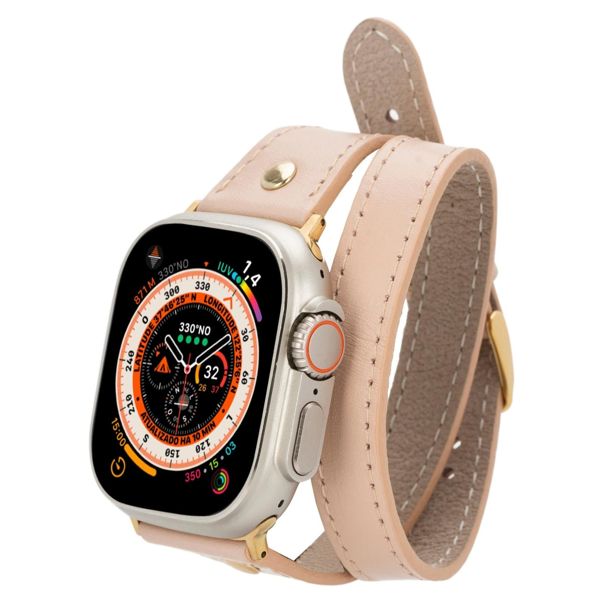 Syracuse Double Tour Leather Bands for Apple Watch 9, Ultra 2 and SE